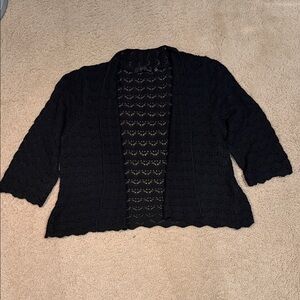 Chic Black Open-Front Cardigan